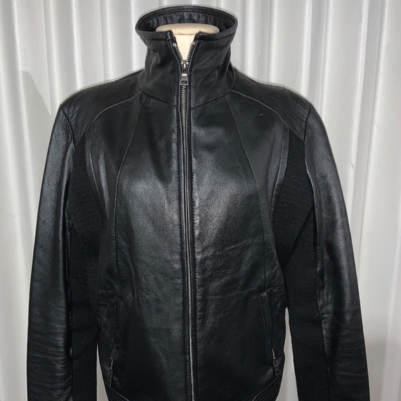 Leather and Knit Jacket - Picture 1 of 16